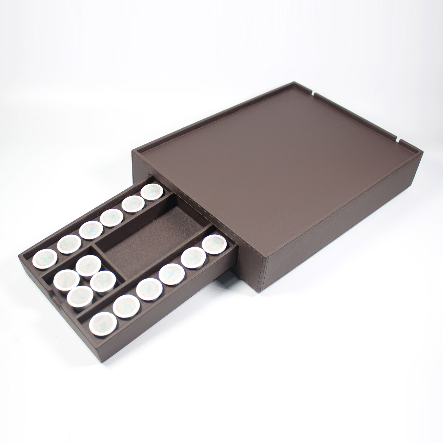 Новая разработанная капсула для кофе Nespresso, держатель для ящика для хранения капсул, поверхность из искусственной кожи