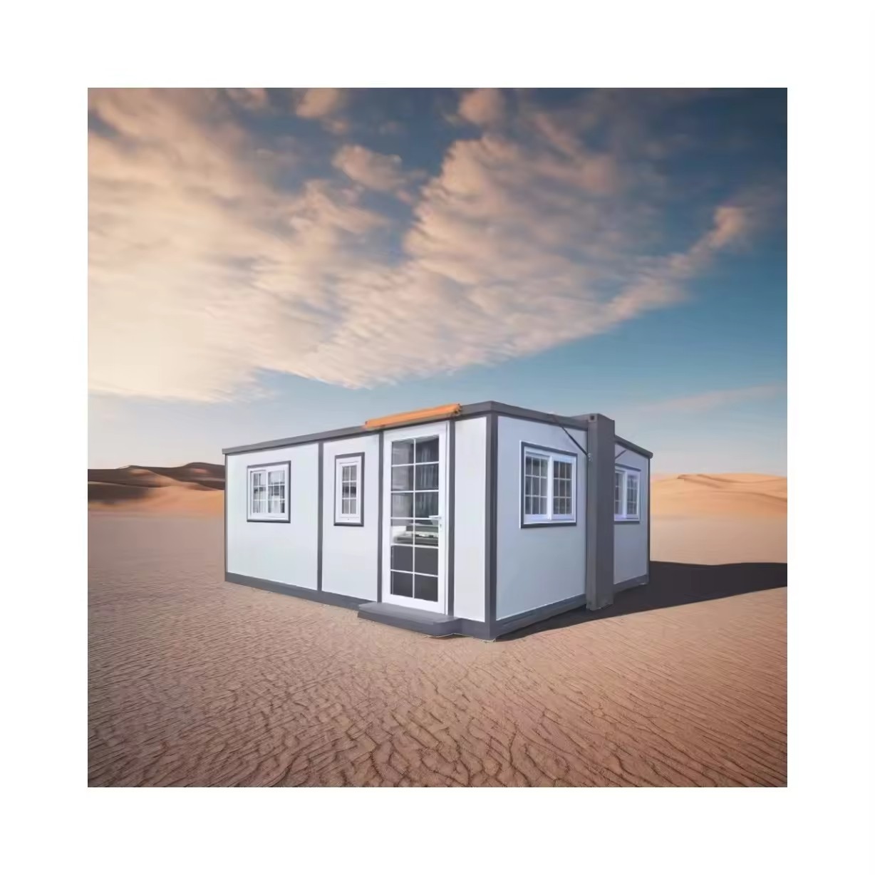 Luxury Modern Interior Design Prefabricated Mobile Folding Home Extended Bi-plane Room Double-wings Construction Real Estate