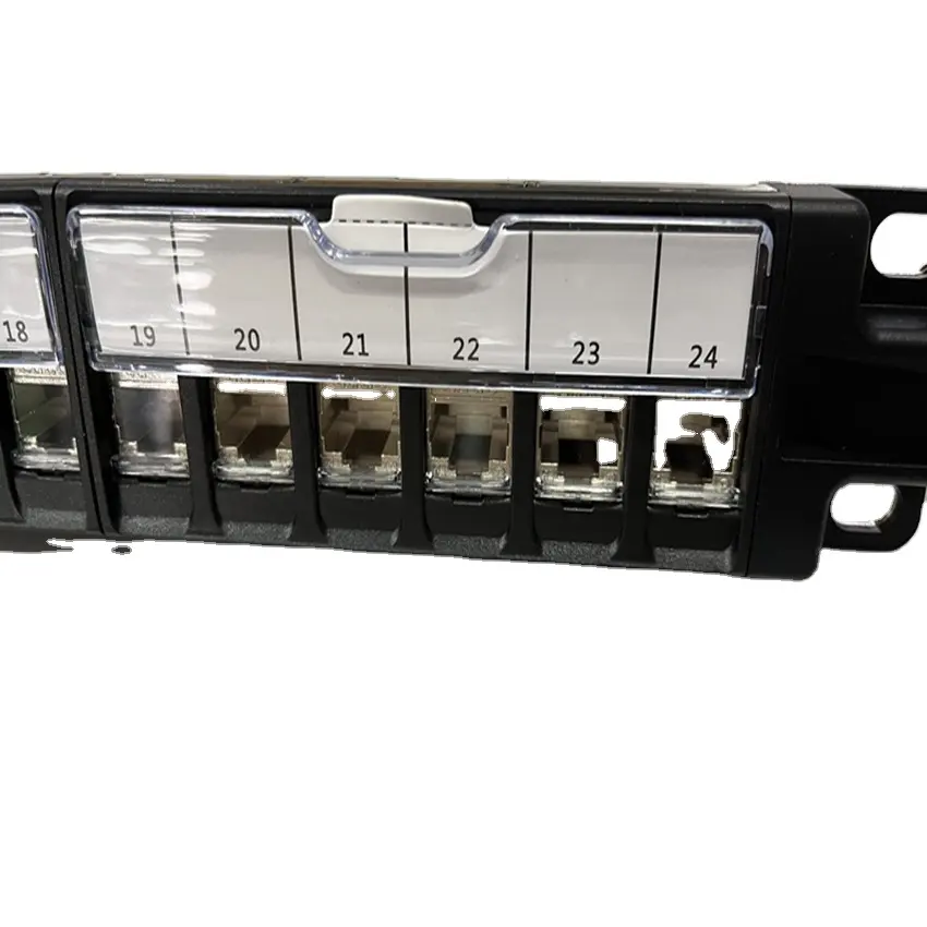 24 ports shielded cold rolled steel patch panel with cable clamp