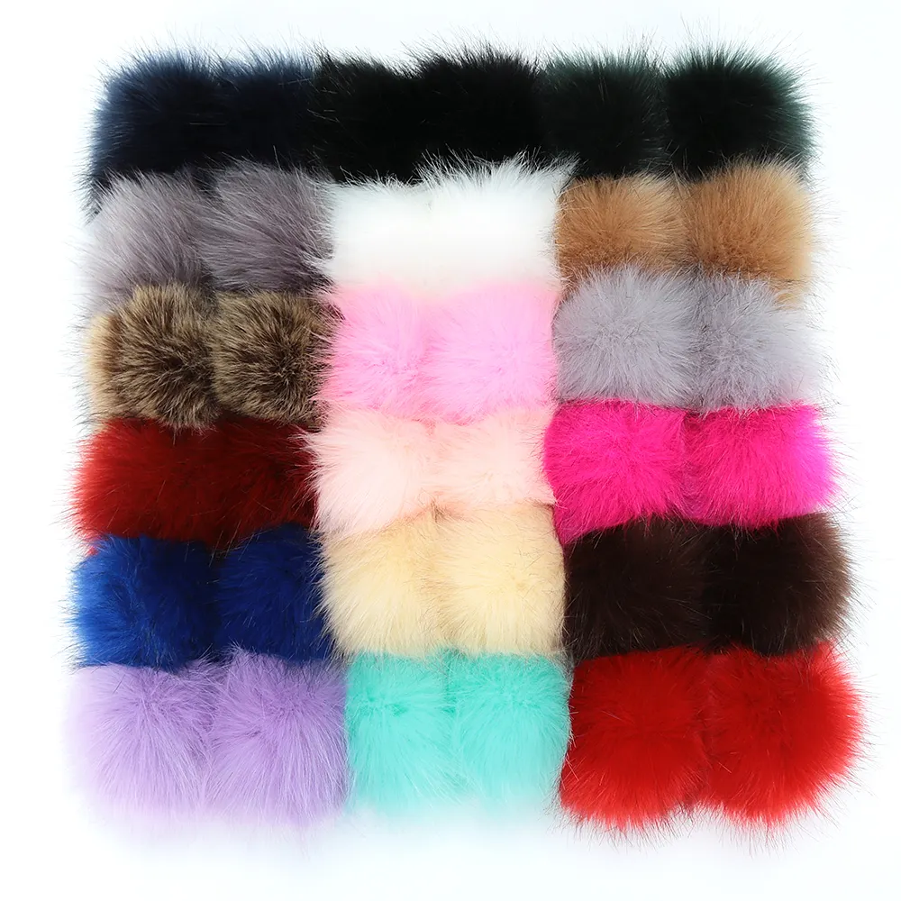 Wholesale Fluffy Furry Puff Ball Keyring Bulk Faux Rabbit Fur Pom Pom Keychain for Women