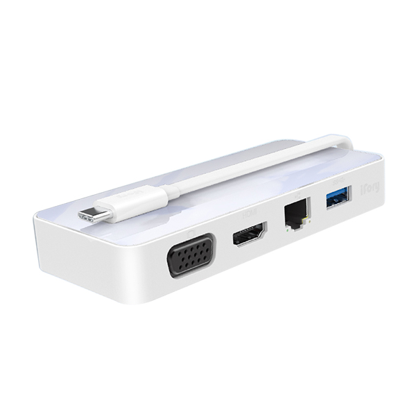 Док-станция для многопортовый адаптер 4-в-1 кабель-Переходник USB C на USB адаптер с разъемами типа C USB /HDMI/RJ45/адаптер тype C