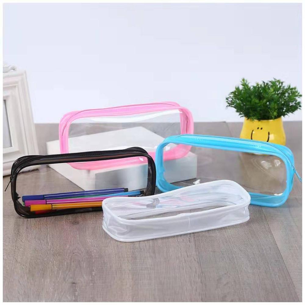 Transparent Dazzle pencil bag Students Holographic Pencil Case clear Pencil Box