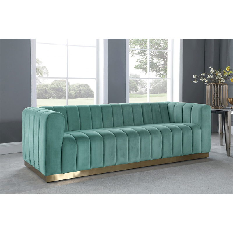 European Minimalist Style Contemporary Sofa Gold Stainless Steel Modern Luxury Sofa Set