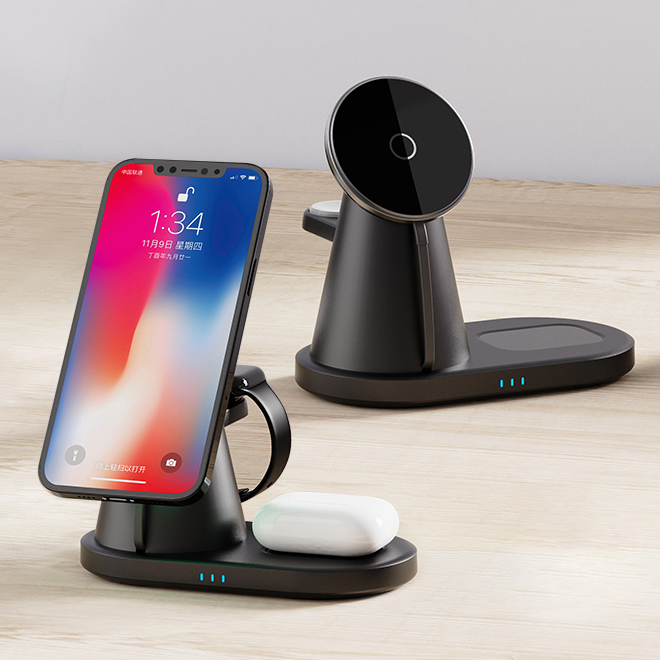 3 in 1 15W Fast Wireless Charger Dock Station Fast Charging For iPhone 12 13 For Apple Watch S7 For AirPods For Samsung