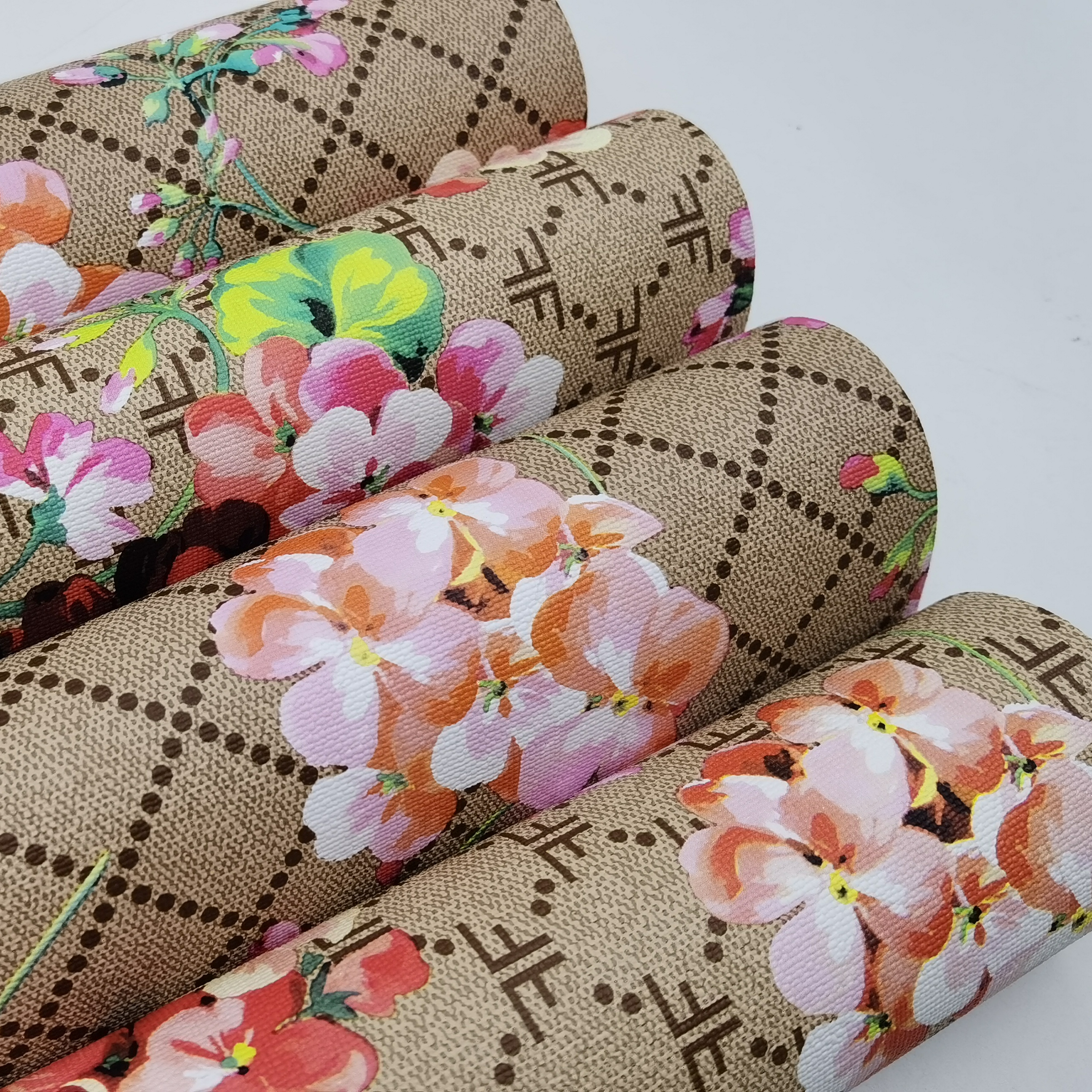 V169 роскошный брендовый Стильный цветочный из ПВХ искусственной кожи для сумок и сумок аксессуары для обуви товары для рукоделия