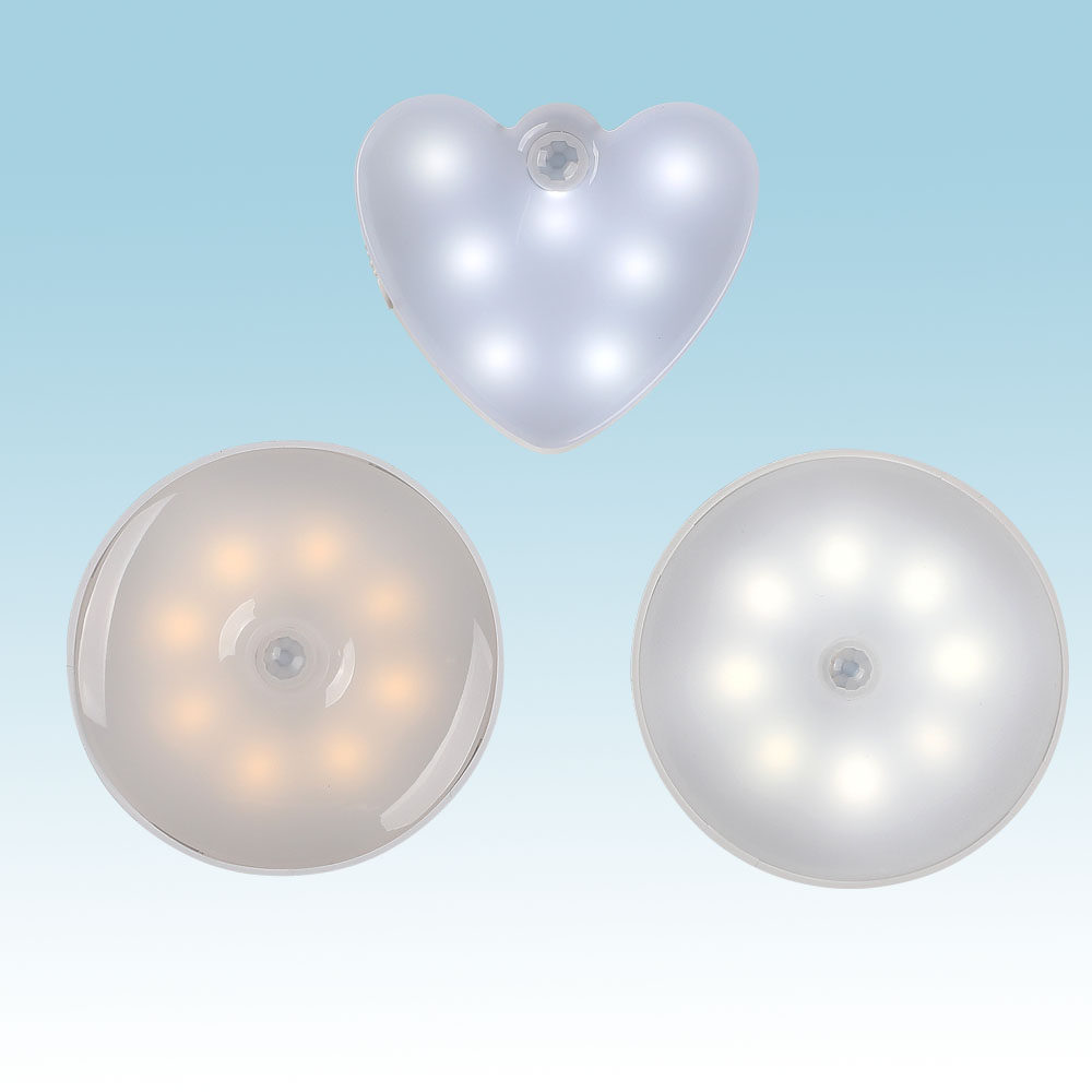 Night Light Pir Motion Sensor Light Wholesale High Quality Battery Powered Wireless Led Security Indoor Luminous White AAA Lamp