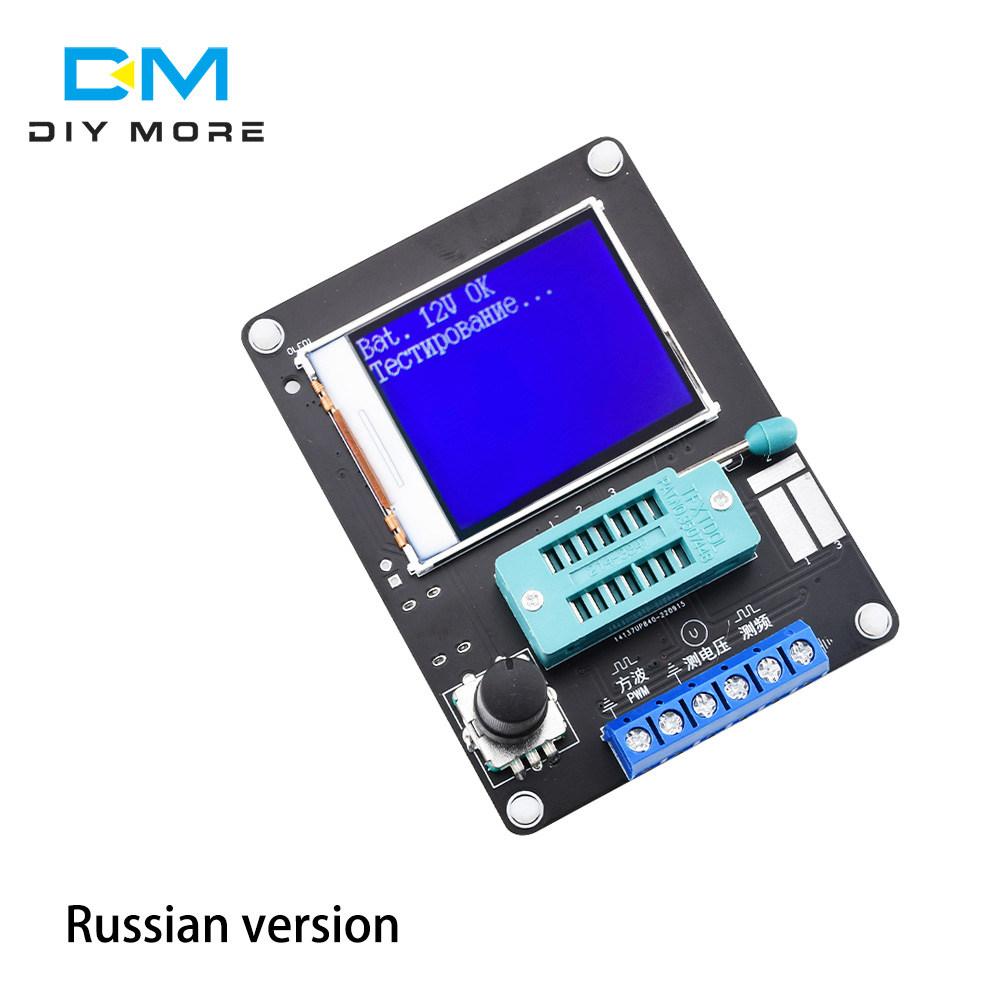 Русский GM328A прибор для проверки транзисторов Цифровой мультиметр Электрические постоянной ёмкости, универсальный конденсатор метр диодов и триодов, резистор радио диод тестер