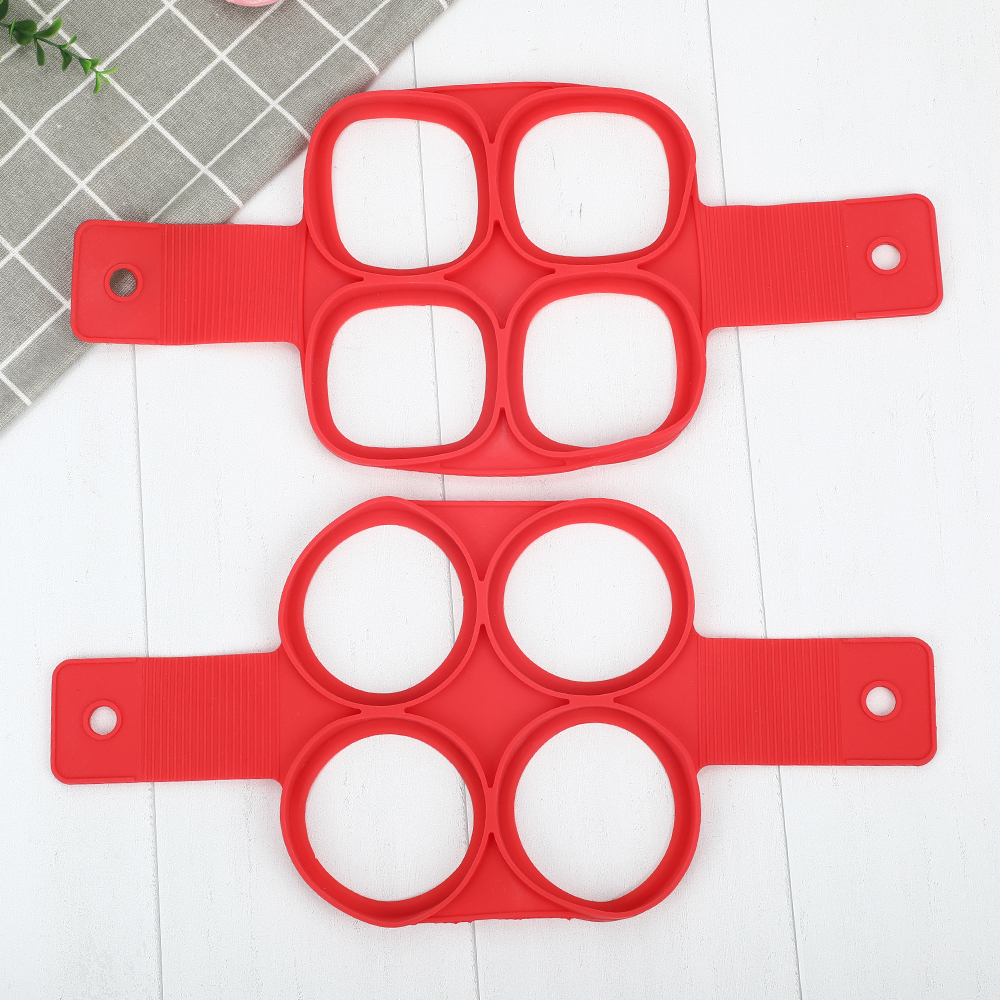 Silicone four hole omelette mold DIY non-stick egg cooker silicone children's mini omelette mold kitchen omelette accessories