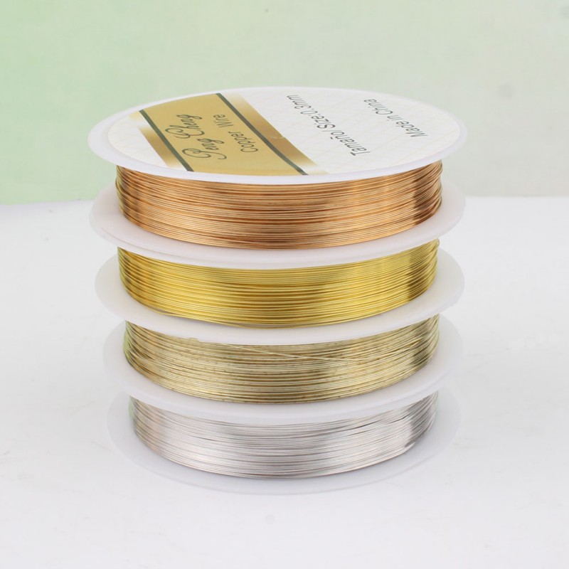 Оптовая продажа DIY 0,3 мм/0,4 мм/0,5 мм/0,6 мм бисер шнур медный провод для изготовления ювелирных изделий