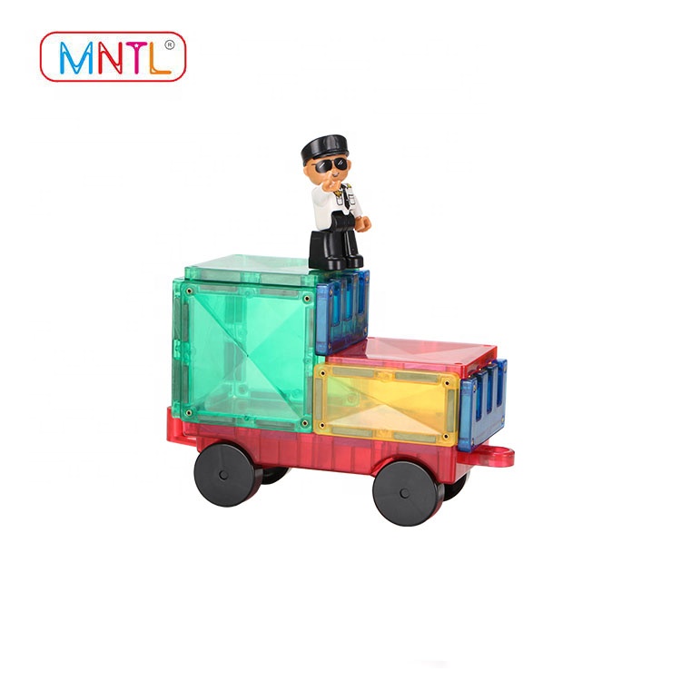 STEM flexible DIY kids playing magnetic toy sets construction ABS plastic magnetic building tiles
