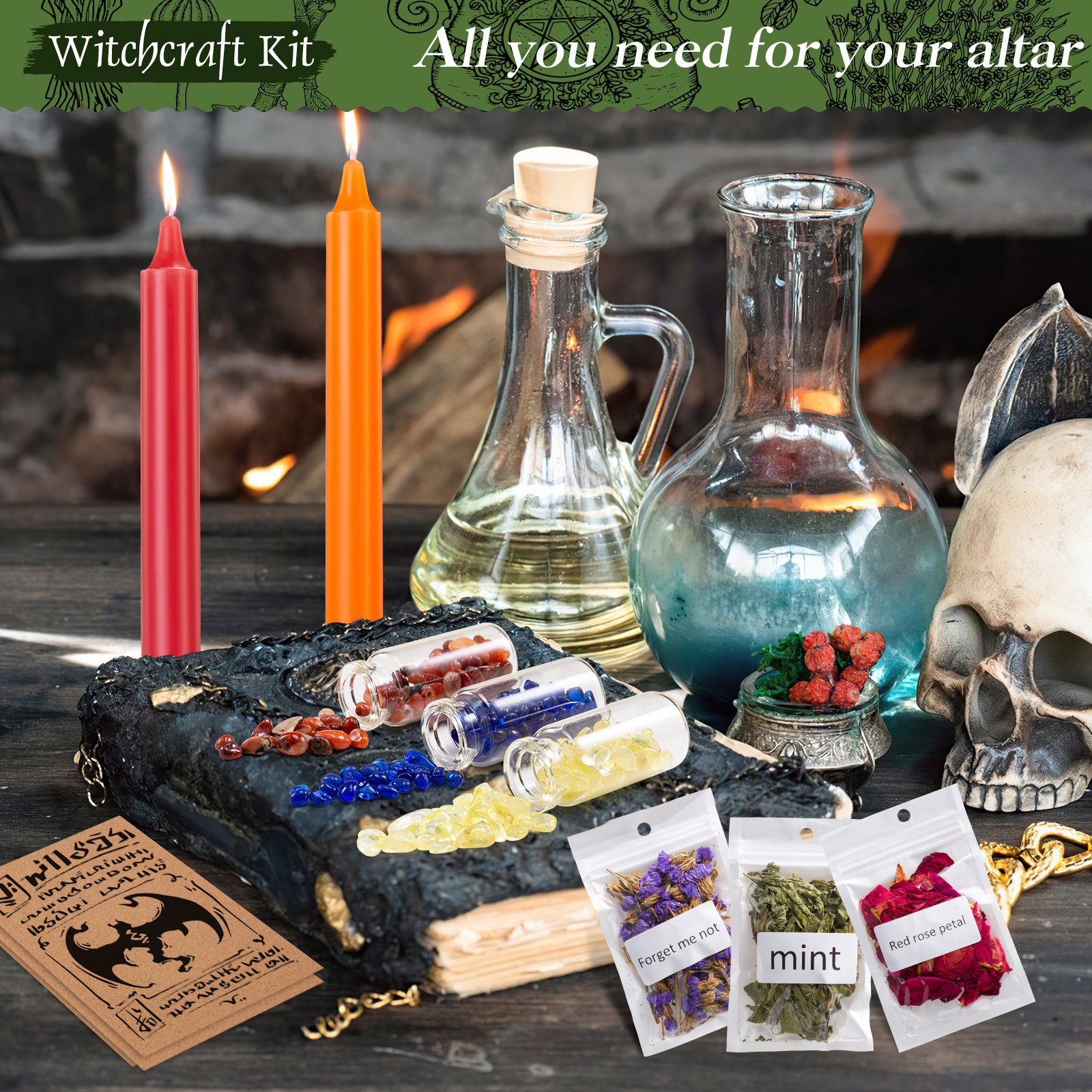 Dry Herbal Medicine Magic Bottle Crystal Is Very Suitable For Beginners And Experienced Witch Pagans Witchcraft Candles