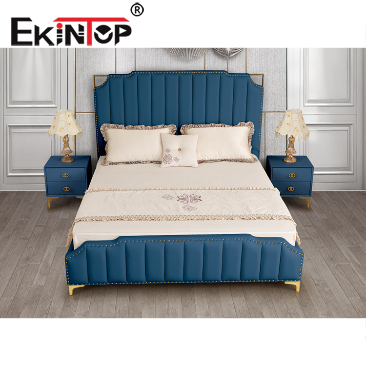 Ekintop Новый дизайн Горячая Распродажа двуспальная кожаная кровать king size