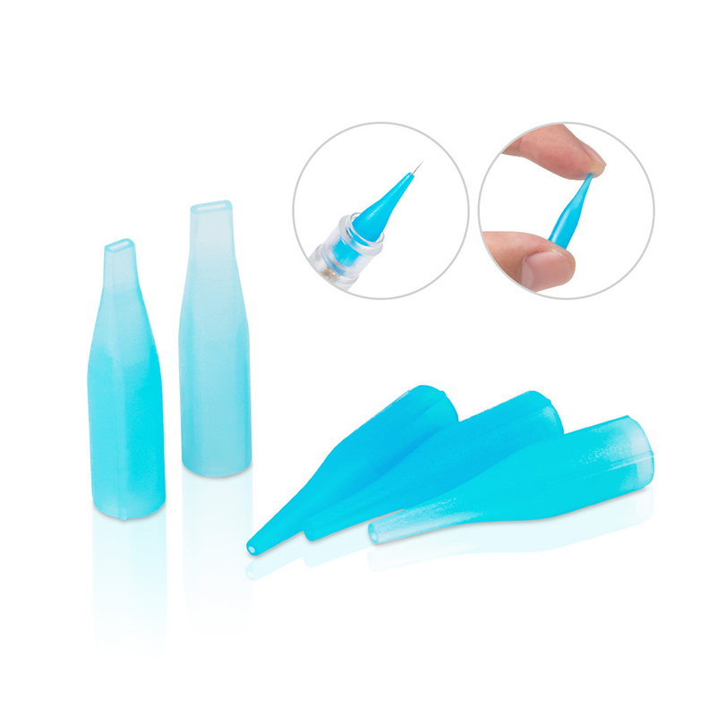 Disposable Sterilized Plastic Small Size Tattoo Machine Needle Tips 100pcs For Permanent Makeup Tattoo Needle Hat