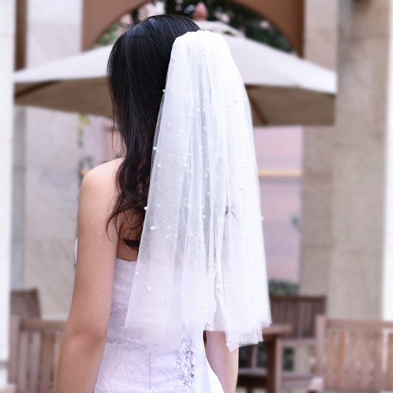 Go Party 2021 Hot 50cm Length blank veil white wedding bridal pearl veils