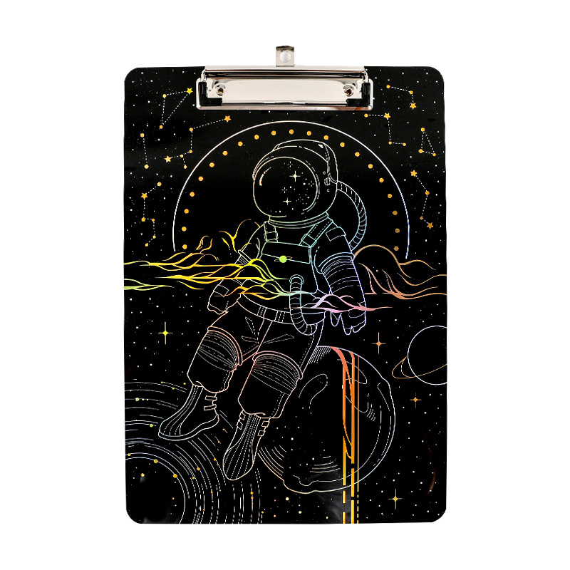 Black Clipboard for Kids Students School and Office Gold Stamping Acrylic Decorative A4 Clipboard