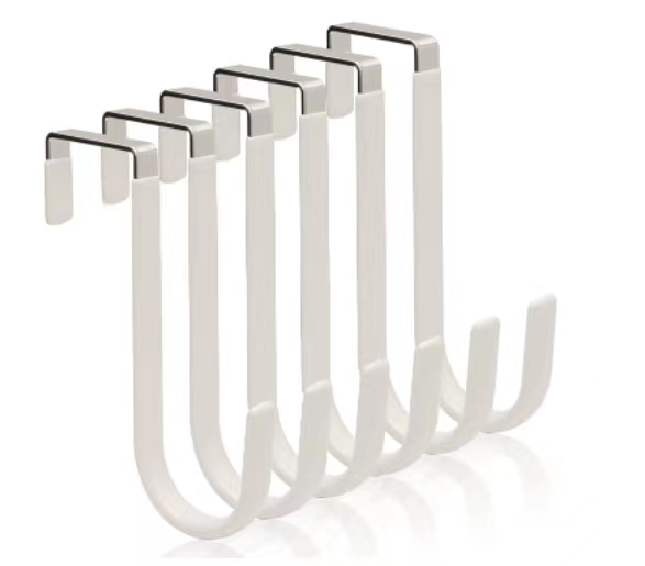 Single Cloth bag Hanger Hook over the door Hooks with vinyl coating for Hanging Towels bags carbon Stainless steel Hook Hanger