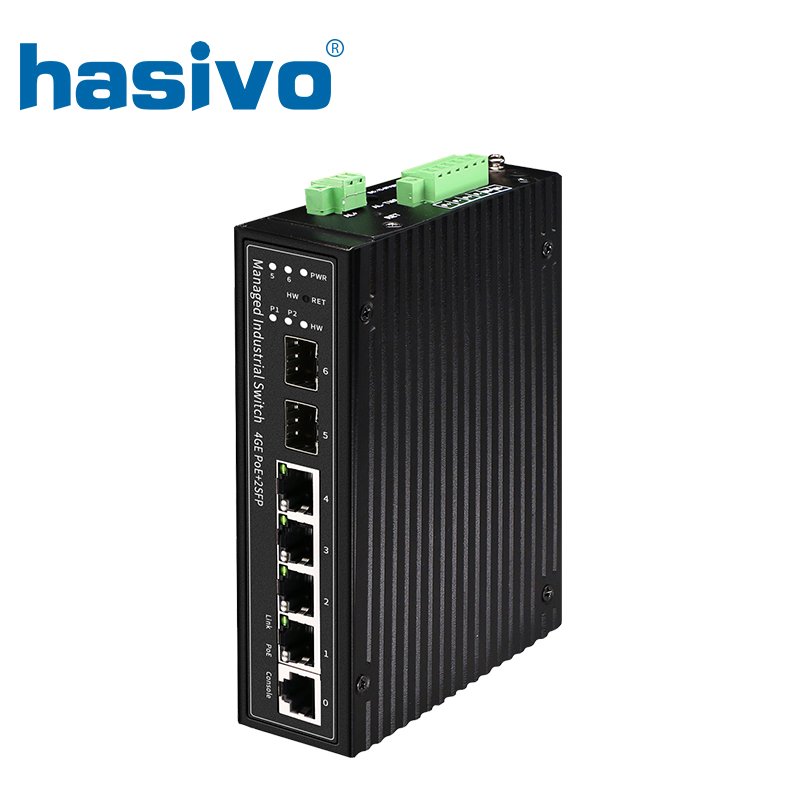 4 порта PoE полный гигабитный промышленный управляемый коммутатор Ethernet PoE с 2 SFP сетевой коммутатор на DIN-рейке 24 В/48 В BT_90W PoE коммутатор