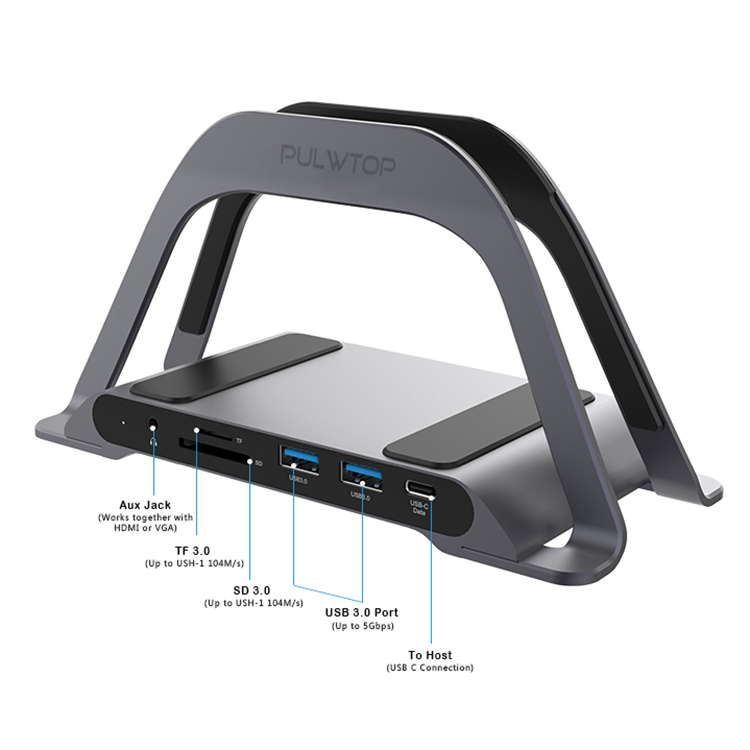 Pulwtop 2020 Новый Многофункциональный 10 в 1 USB C концентратор Type-c для мульти USB 3,0 4K адаптер питания для ноутбука Type C HUB