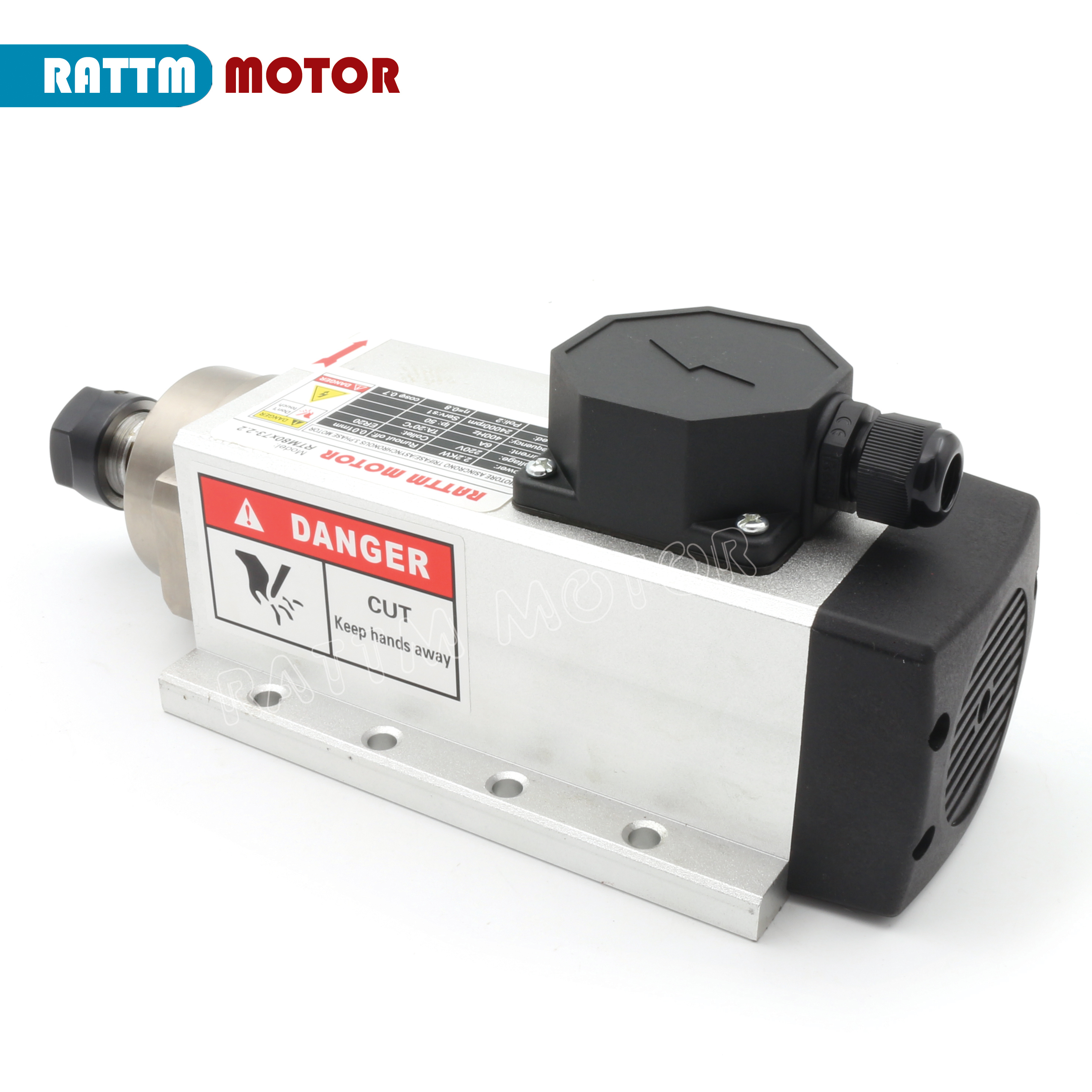 [EU Delivery]Square CNC 2.2KW Air Cooled Spindle Motor ER20 runout-off 0.01mm 6A
