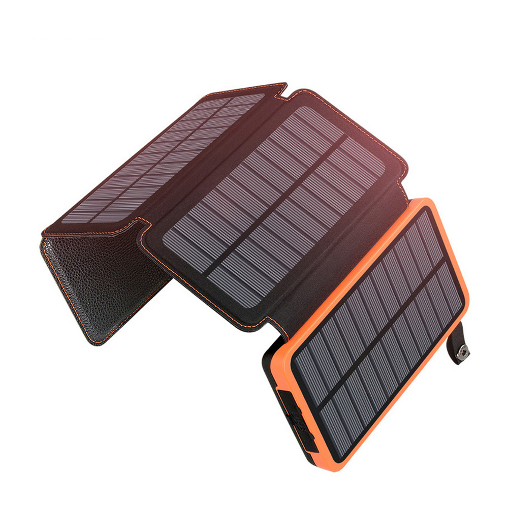 Папка солнечное зарядное устройство 10000mah банки питания с фонариком наружная Внешняя батарея солнечная панель