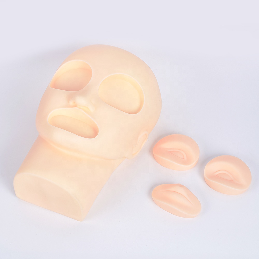 3D Силиконовые Перманентный макияж татуировки Обучение Практика съемный человеческая голова модель шаблон для Microblading татуировки начинающих