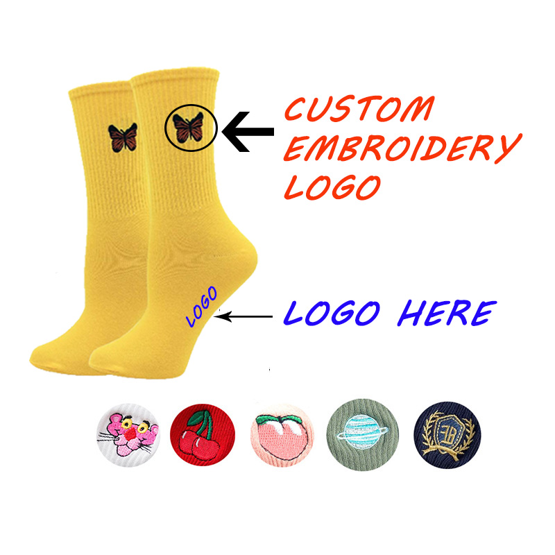 UG Wholesale Bamboo Socks Manufacturer Fashion Cotton Men Women Custom Logo Designer Socks Embroidery Custom Socks