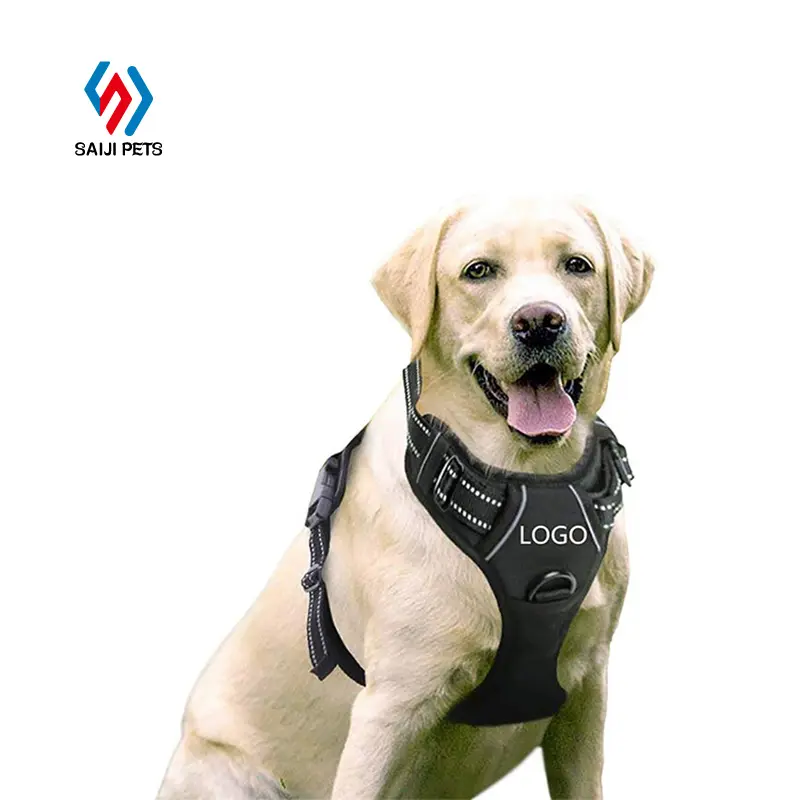 Saiji custom premium no pull adjustable multicolor nylon large buckle vest luxury reflective tactical dog harness