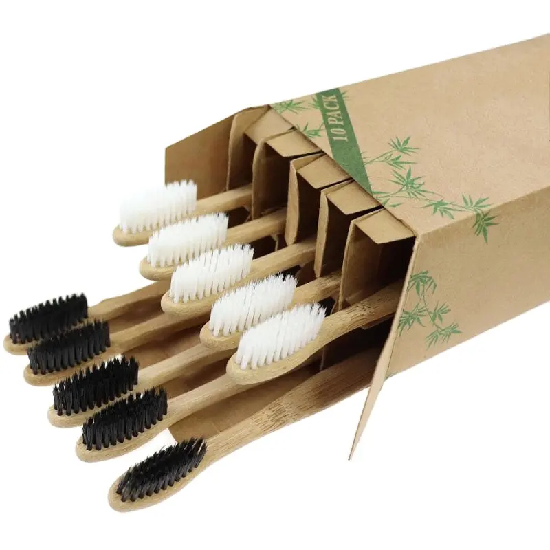 OEM Biodegradable Reusable Bamboo Toothbrushes, Bamboo Toothbrush made from Natural Bamboo Eco-Friendly Soft Bristles