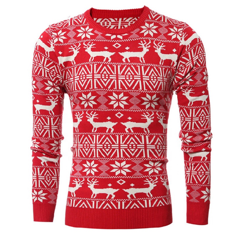 Custom ugly christmas sweaters men cotton loose oversized loose knitted casaco cardigan sweater
