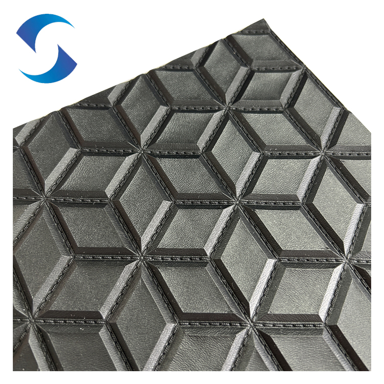 High quality quilted fabric 3D Pvc leather fabric synthetic leather fabric car seat covers car floor mat upholstery