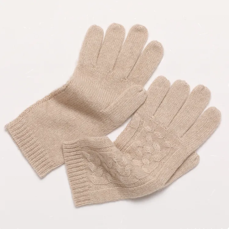 Pure Cashmere Knitted Warm Gloves for Winter