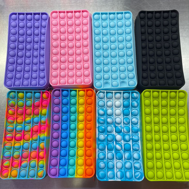 2021 Amazon Hot Fidget Toys Stress Relief Student Pop it Pencil Case