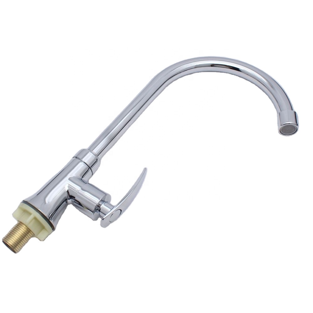 Zinc Chrome 360 Degree Swivel Water Tap Single Hole Kitchen Cold Basin Sink Tap Faucet For Household Hardware