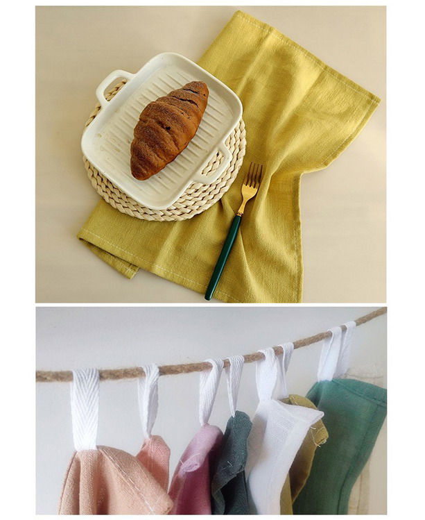 Wholesale Custom 100% Cotton Linen Kitchen Dish Tea Towels Placemat For Kitchen