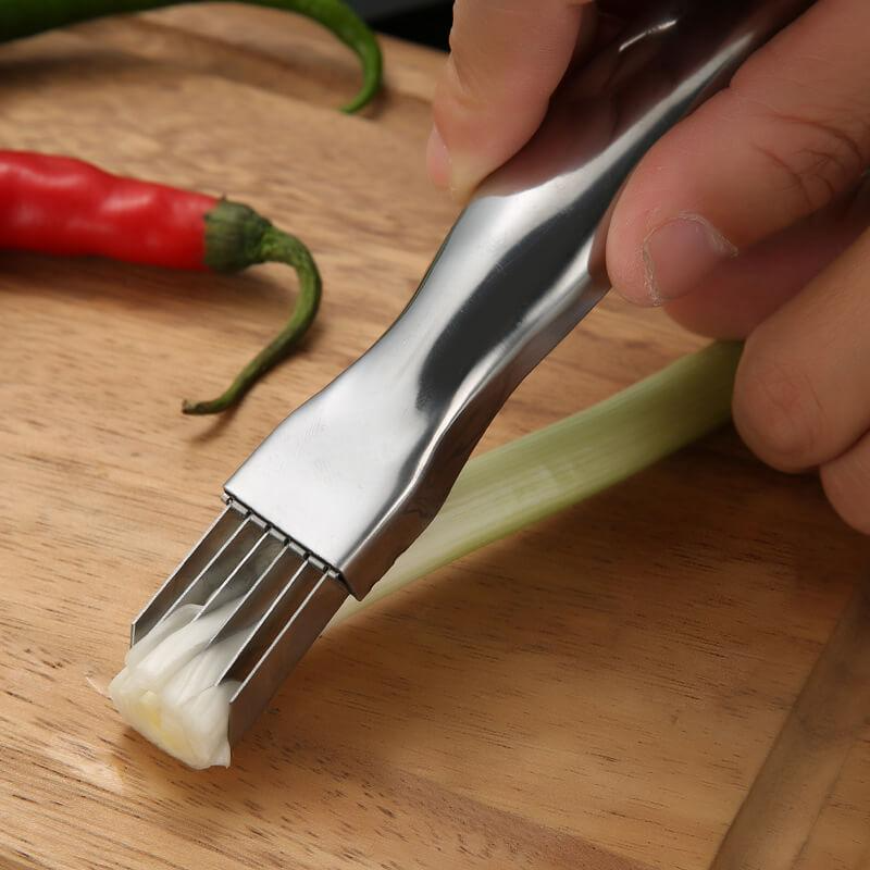 Sharp Scallion Cutter Slicer Shred Stainless Steel Onion Cutter Knife for Kitchen