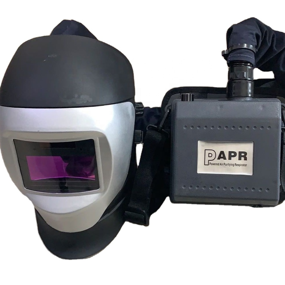 Ce en175 en379 Ansi standard solar power cheap custom auto darkening welding helmet with air purifying respirator-s