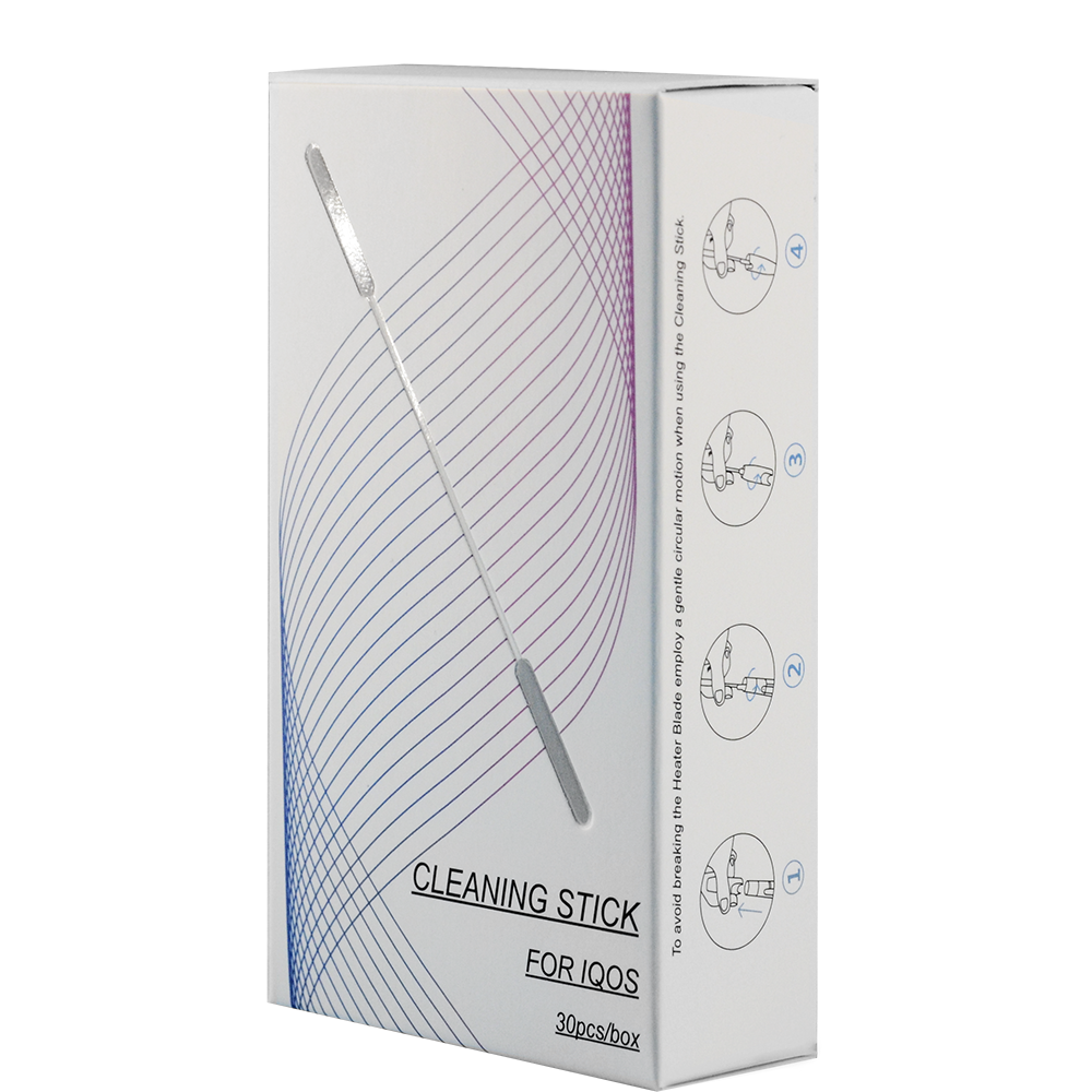 E-Cigarette Cleaning Stick Double-Head Individually Package Alcohol-Specific Cosmetic Cotton Swab 40/30Pcs/Box Plastic and Paper