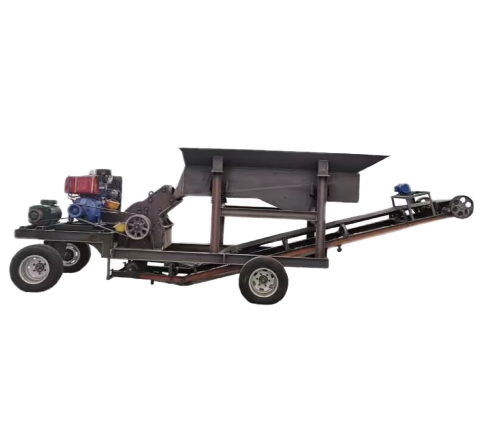 1-8 tph capacity mobile hammer crusher PC400x300 PC300x200 for rock glass graphite talc powder making in south Africa mining