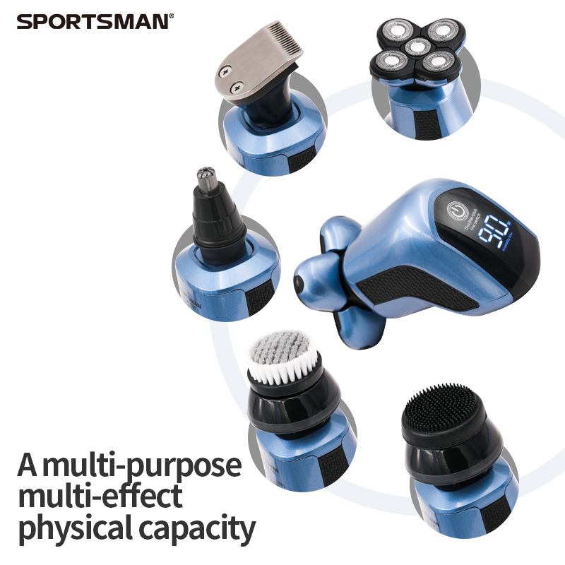Sportsman 538 5D Floating Stainless Steel Blades Razor Trimmer Rechargeable Electric Shaver for Men