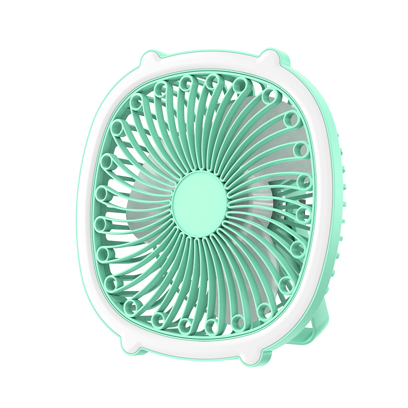 Portable Usb Rechargeable Camping Ceiling Fan Student Table Fan With Led Light Light-weight Low Noise Charging Desk Cooling Fans