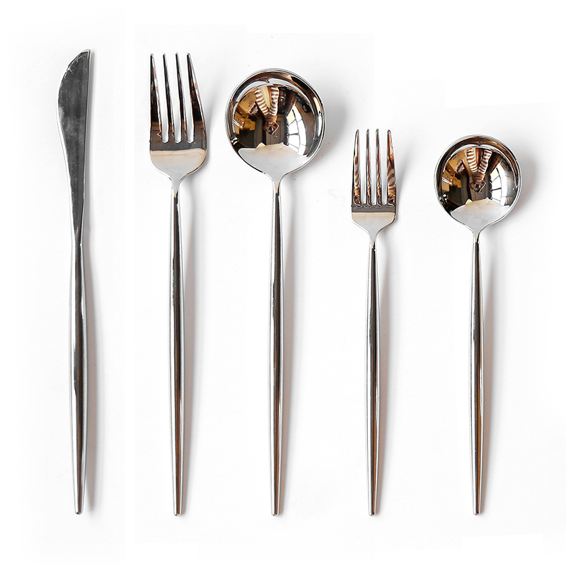 shiny tableware dishware dinnerware Luxury stainless steel knife fork spoon sliver wedding Flatware sliver Cutlery Set