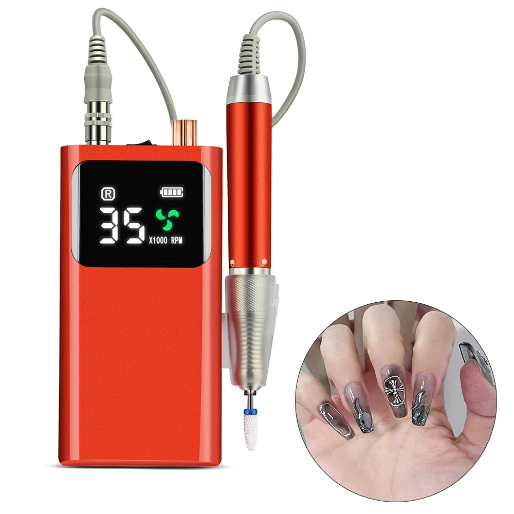 Professional Electric Nail Drills For Acrylic Nails Kit Rechargeable Nail File Pedicure Tool