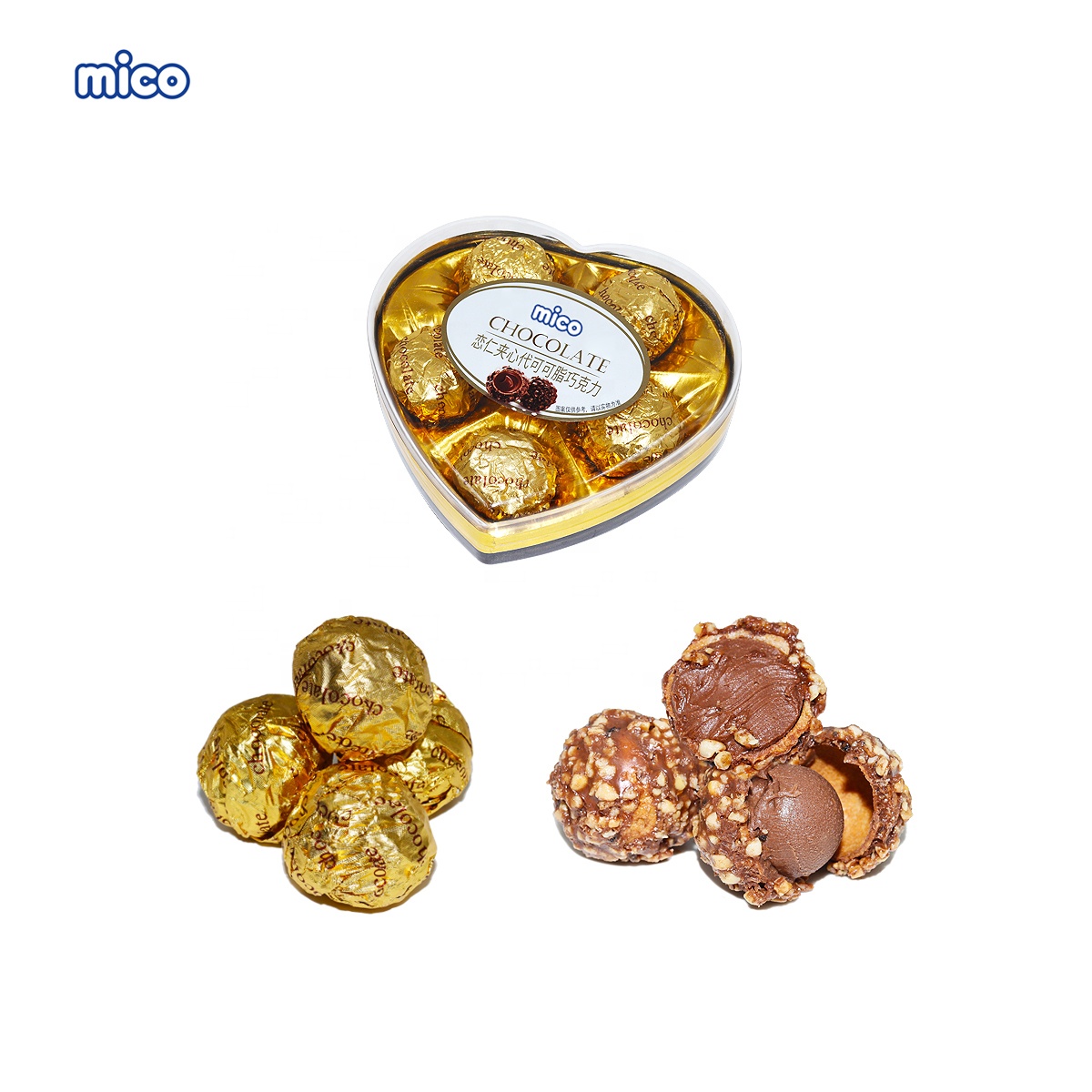 Factory candy wholesale Chocolate Chopped Hazelnut & Almond hersheys hersheys chocolate nut Golden Sweet Chocolate balls