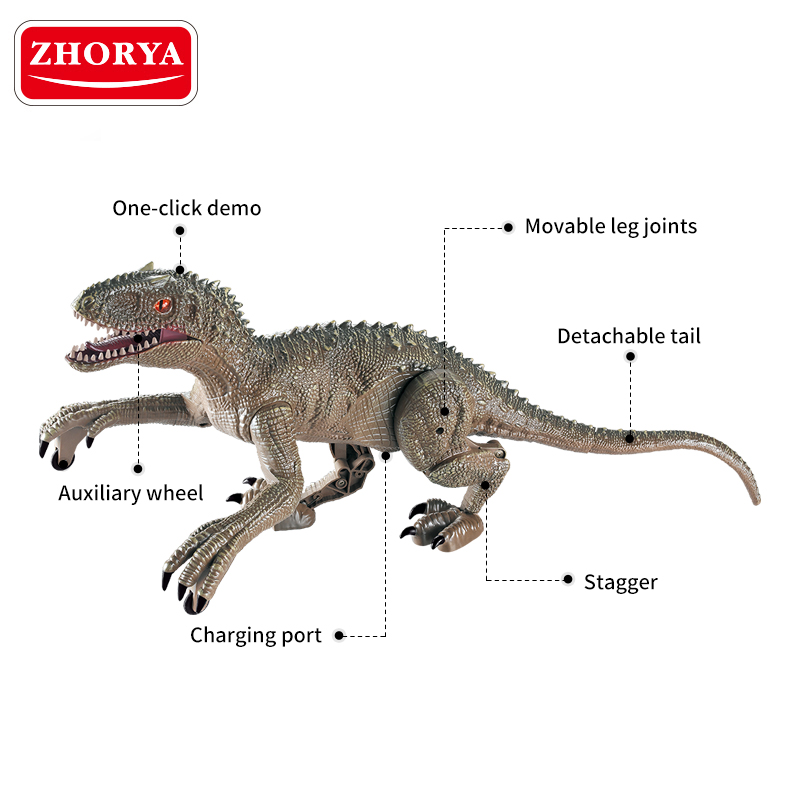 Игрушка динозавр Zhorya 2,4 г, пластиковая ходячая игрушка, светящаяся игрушка с дистанционным управлением для детей, робот-динозавр с дистанционным управлением, игрушки-Динозавры на дистанционном управлении
