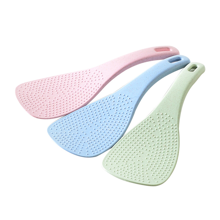 Wholesale in bulk factory cheap price reusable non stick kitchen tool plastic pp wheat straw rice spoon
