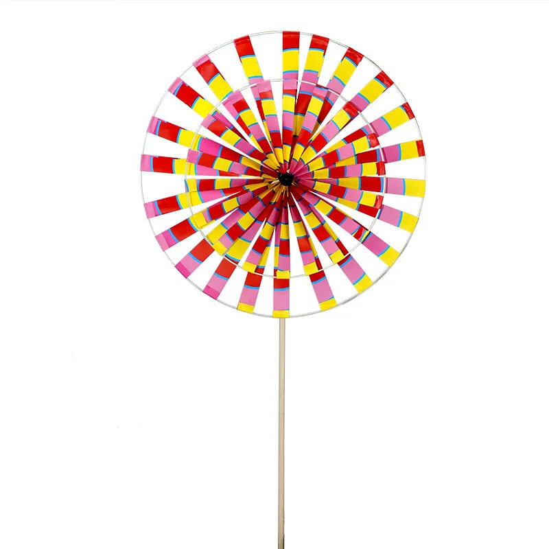 New listed traditional windmill color bright double layer windmill decoration craft windmill