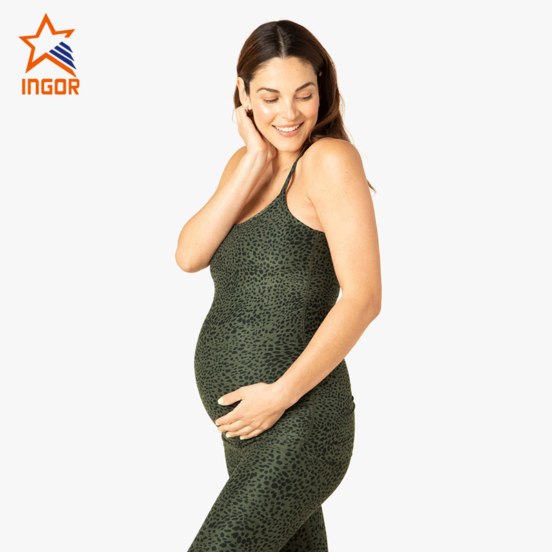 High Waisted Sportswear Leopard Maternity Summer Clothes Ladies Maternity Clothes
