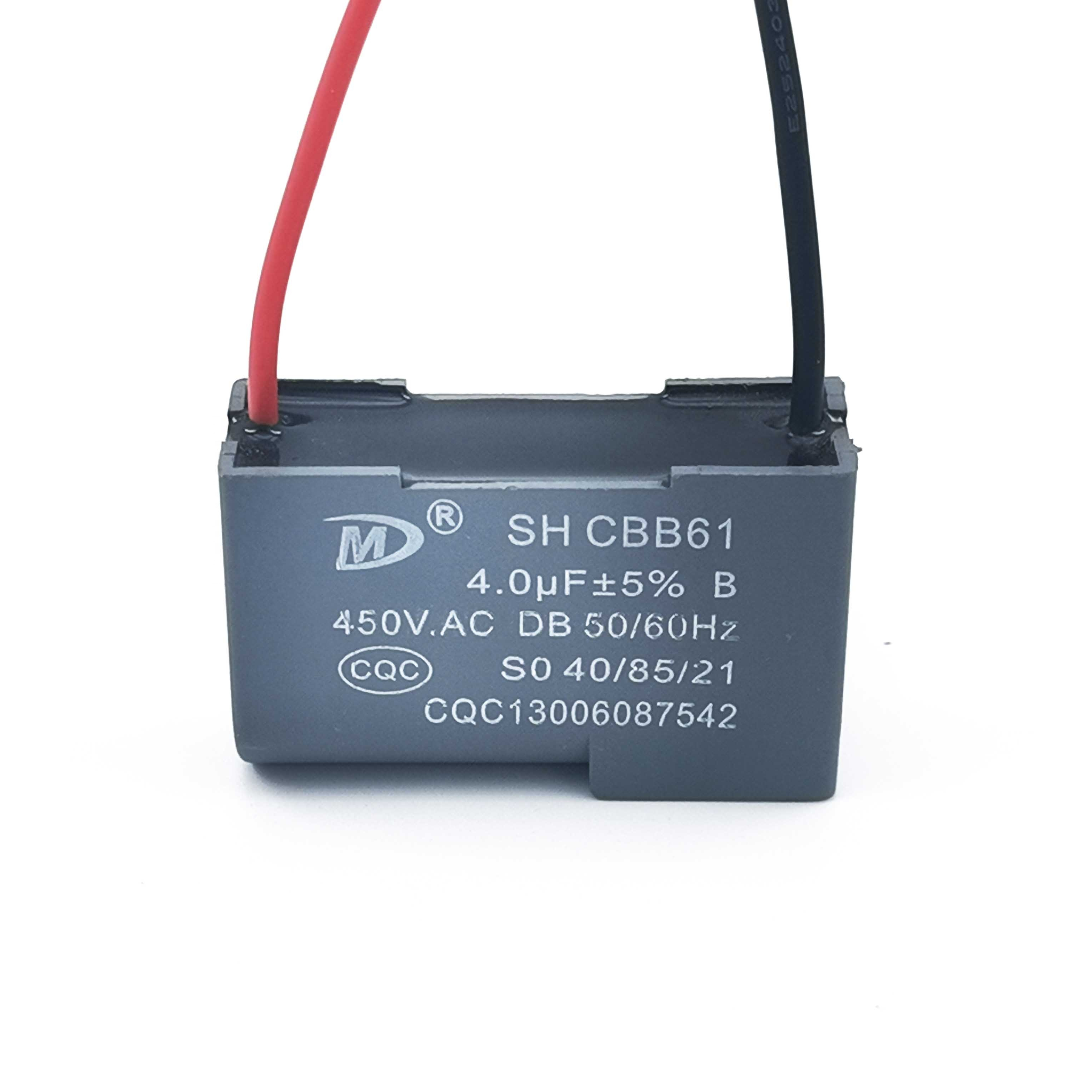 CBB61 конденсатор с алюминиевой крышкой, 450v 3,5 мкФ конденсатор вентилятора с проводами