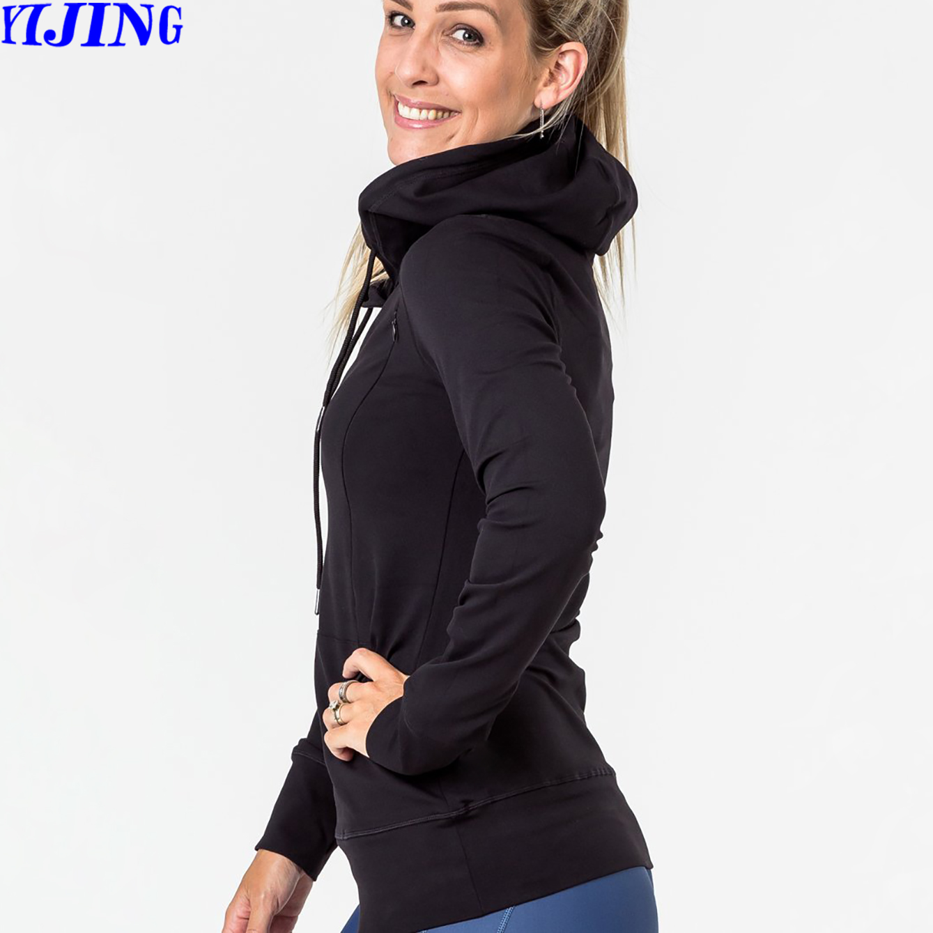 Womens Nursing Hoodie Active Wear Sweatshirt Breastfeeding Hoodies With Each Side Horizontal Zips In Front