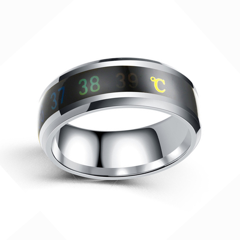 New Technology Design Customized Titanium Steel Smart Intelligent Sensor Body Temperature Ring Couple Rings